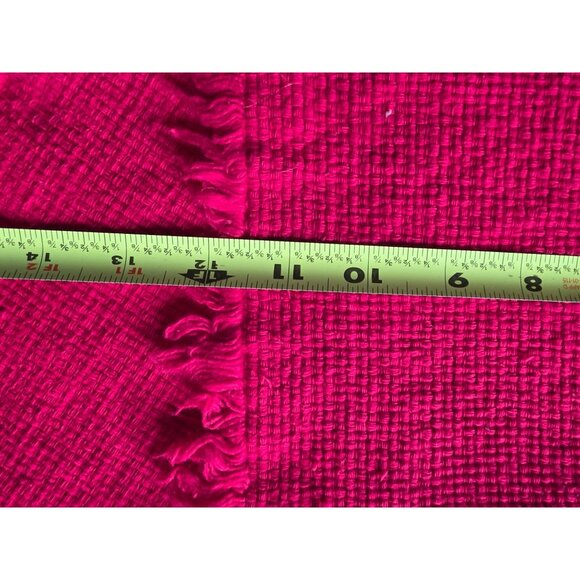 Set Of 5 Red Fringe Cotton Placemats 16" X 13" Table Linens Made In India - Picture 6 of 6